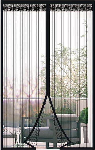 Magnetisch Horre Deur Raam 130cm*220cm Anti-Muggen Deurgordijn Ultra Fijne Maas Horre met Magneetsluiting Zonder Boren voor Balkon, Slaapkamer, Zwart