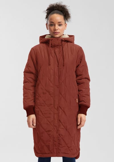 Langs oversized donsjas met capuchon voor vrouwen QS
