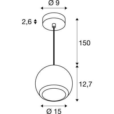 SLV hanglamp Light Eye 150, wit, Ø 15 cm, metaal