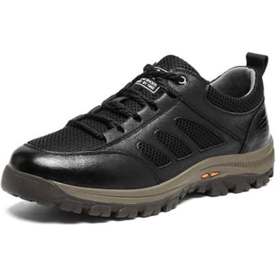 Chaussures pour hommes printemps et été Chaussures de sport d'extérieur Respirantes Cuir Chaussures de papa Chaussures décontractées en cuir de vache pour hommes Mocassins 39 noir