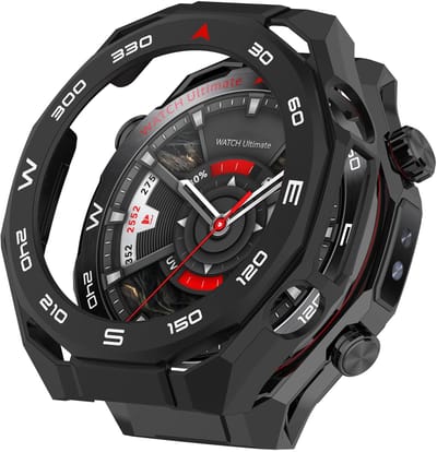 Strap-it PC hoesje met Glas – geschikt voor Huawei Watch Ultimate 2 – schokbestendig, optimale bescherming – Zwart