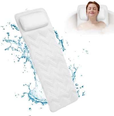 Dailygoods- Badkussen Luxe - Badmat met Hoofdsteun - Nek Ondersteuning - Antislip Zuignappen - 5D Ademend Ontwerp - Comfortabele Spa-ervaring