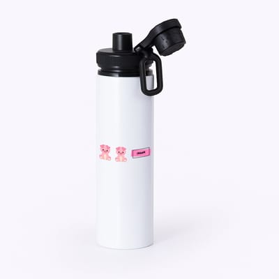 Hacebo® - Varkens met eigen naam waterfles met draaidop zwart - Varken - dieren liefhebbers - leuke cadeau voor iemand die van houdt van biggen - verjaardagscadeau - kado - gift - water fles - 850ML