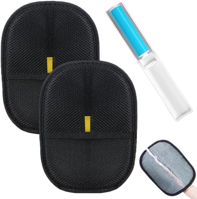 Dailygoods- Huisdierhaarverwijderaar Set van 2 - Dubbele zijde - Antistatisch - Herbruikbaar - Verwijdert kattenhaar/hondenhaar - Ideaal voor meubels/kleding - Haarverwijderaar