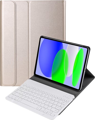 Hoes Geschikt voor Apple iPad A16/A18 (2025/2026) - 11 inch (11e & 12e generatie) - Toetsenbord Case - Keyboard Book Cover - Hoesje - Goud
