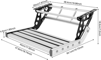 NordHaus Opvouwbare Campertrap - Camper Traptrede - Caravan Opstap - 150kg Draagvermogen - 44 cm GRAY