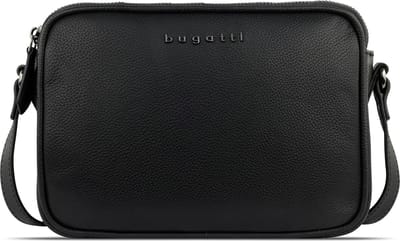 bugatti Schoudertas Bella Shoulder Bag With Double Zip Black Zwart