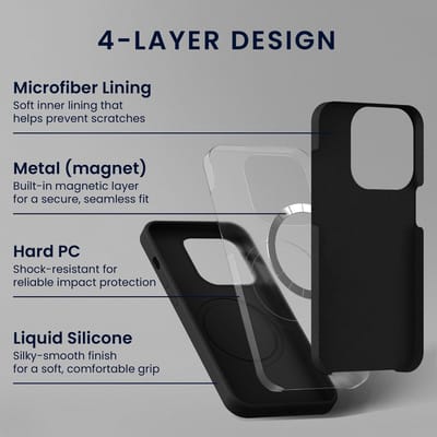 kwmobile hoes met 2x screenprotectors voor Apple iPhone 15 Pro – screenprotector van gehard glas – draadloos opladen – zwart
