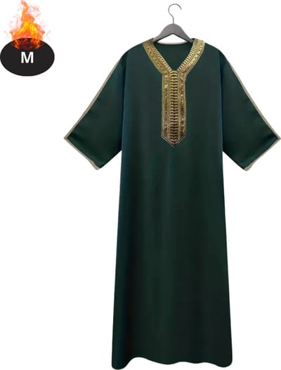 Nivard Islamitische Kleding - Djellaba Heren - Moslim Kleding - Arabisch Mannen Kaftan - Alhamdulillah - Groen M