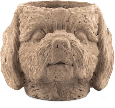 HomeBound by KY | Aardewerk bloempot hond beige S | bloempot | pot