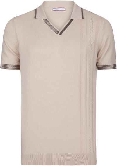 Felix Hardy Tricot Polo Shirt Korte Mouwen Heren Beige - 2Xl