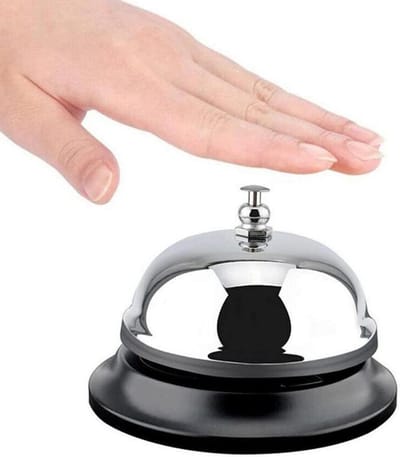 Service Bel - Balie Klok - Personeel Oproepen - Roestvrij Staal - 10 cm Breed - Zilverkleurig
