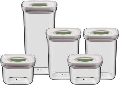 LEO 5-delige smart seal voedselcontainer set - Transparant -