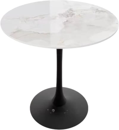 78 cm Hoge Vrije Tijd Ronde Keuken Eettafel Fioren - Gesinterde Stenen Top en Voetstuk Base - Bistro Tafel