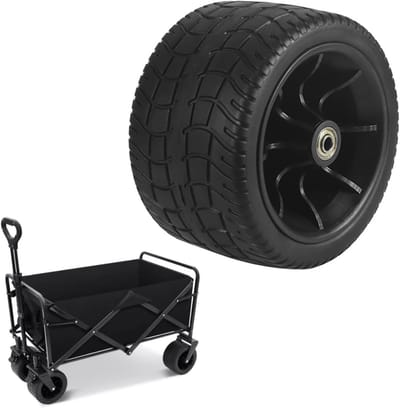 Vervangingswiel Tuinwagen - All-terrain wiel - Zware lasten verplaatsen - Dubbele lagers 360° - 16 cm