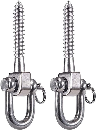 Swing Hangers 180° Set voor Hangmatten, Stoelen en Schommels - RVS 800kg Capaciteit, Ideaal voor Playground en Yoga
