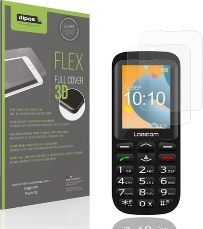 dipos FLEX – 2x Matte Screenprotector geschikt voor Logicom Posh XL | Volledige Schermbescherming | Case-Friendly