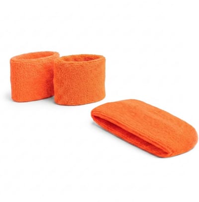 KIMU® Kind Zweetbandjes Set Oranje - Kinder Hoofdband Polsbandjes Holland Nederland Zweetband Sporten Turnen Kinderen Festival