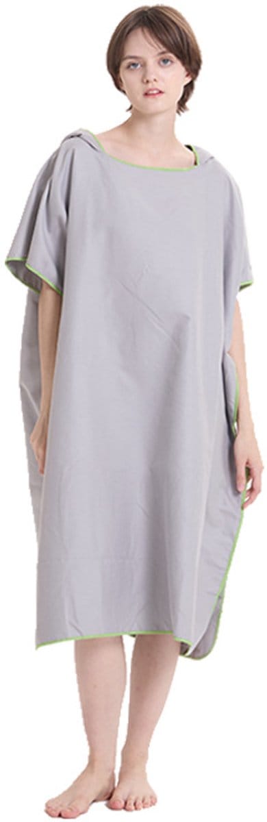 Strandbadjas - 90*110cm - badcape voor heren en dames - poncho handdoek - microvezel surfhanddoek - lange kapstok met capuchon - unisex - ideale handdoek voor het strand, surfen, surfen - effen cape met capuchon - absorberende en snel drogende cape