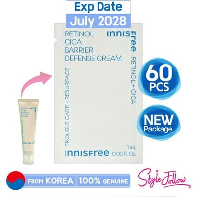60pcs/60ml_[INNISFREE] Crème de défense barrière au rétinol Cica 1ml (Sachet d'échantillon) 1ml X 60pcs (60ml) white