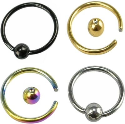 Fako Bijoux® - Ball Closure Piercing - Ring - 8mm - Set - 4 Stuks