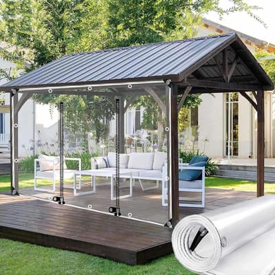 Waterdicht Transparant Zijgordijn met Rits voor Pergola en Tuin Deluxe