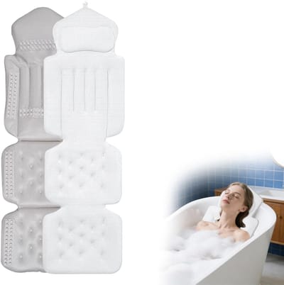Luxe Badkussen voor Volledig Lichaam, 134 x 41 cm, Dikke Ondersteuning voor Hoofd en Lendenen, Sneldrogend en Huidvriendelijk voor Nek- en Schouderverlichting