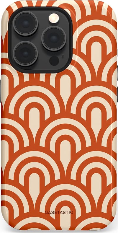 Casetastic hoesje geschikt voor Apple iPhone 15 Pro - MagSafe - Dubbellaagse bescherming - Oranje Bogen Parade - Fashion Case - Terracotta Crème