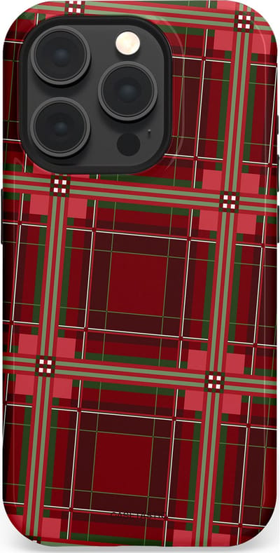 Casetastic Hoesje Geschikt voor Apple iPhone 15 Pro Magsafe - Stijlvolle Beschermende Duo-layer Case - Schots Ruit Rood - Tartan Royal Stewart Plaid