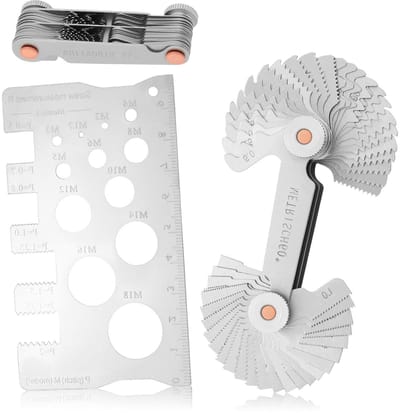 Draadmeetset 52 bladen - metrisch en inch - 60 en 55 graden - voor nauwkeurige draadmeting - ShopVlot