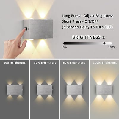 RFWR® Dimbare Wandlamp Oplaadbaar LED voor Binnen - Draadloze Muurlampen met Warm Wit Licht
