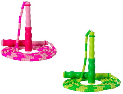 Oneay Set van 2 springtouwen met kralen voor fitness - Verstelbare Jump Rope - Touwtje Springen voor Volwassenen en kinderen - Speed rope - Conditie & Kracht - Binnen & Buiten Skipping Rope - Fitness Springtouwen