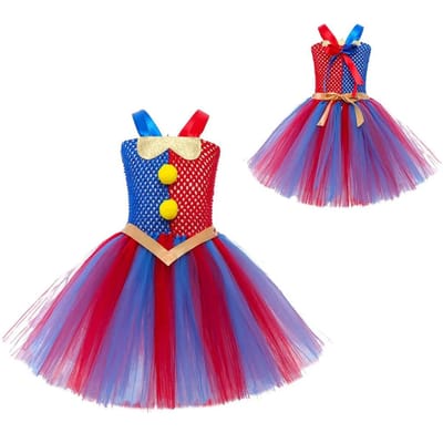 Pomni Kostuum Kinderen Tutu Jurk Cartoon The Amazing Digital Circus Clown Cosplay Kostuums Meisjes Halloween Carnaval Feestkleding 120cm L red