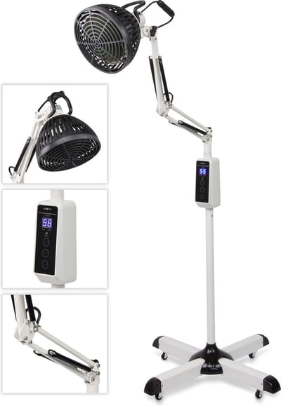 LIROMA® TDP / MOXA Infraroodlamp 300W - Rood licht therapie - Tegen pijnverlichting - Mineraalschijf - Timer - Hoogte Verstelbaar - Infraroodtherapie - Lichttherapie lamp