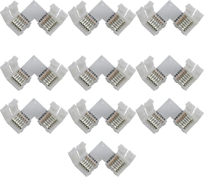 10x RGBWW leds trip koppelstuk hoek - Solderen niet nodig