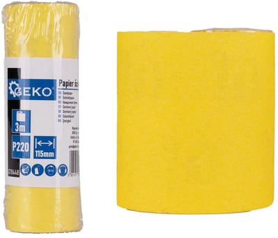 GEKO Schuurpapier op rol - fijne korrel P220 - 115 mm x 3 m