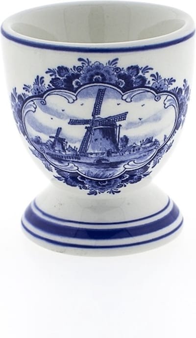 Heinen delfts blauw eierdopjes molen 2 stuks
