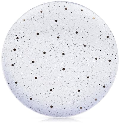 Siaki Collection - Platte Keramische Dinerbord - 26,5 cm - Mat Wit - Gouden Accenten
