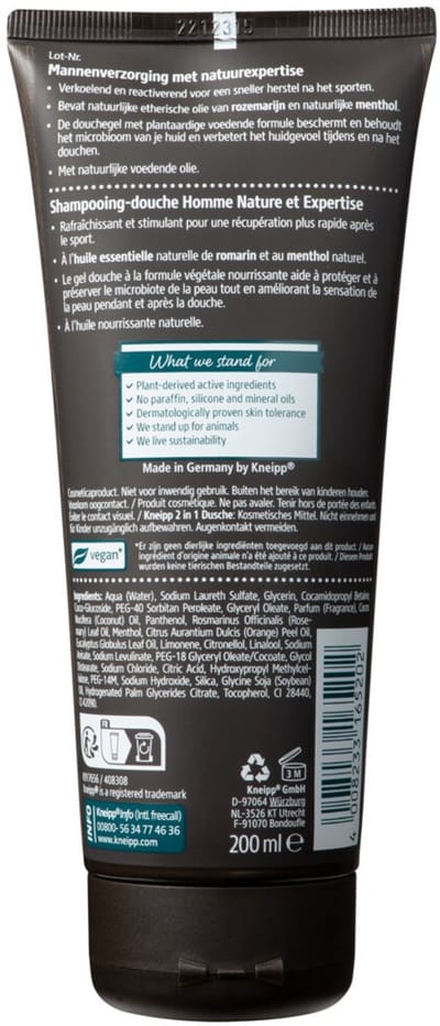 Kneipp Douche Men 2-in-1 Sport - 3 x 200 ml - Voordeelverpakking