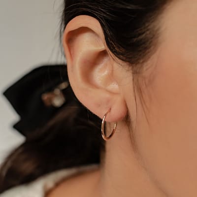 Hey Happiness Slanke Hoepel Oorbellen Dames 925 Zilver 18K Verguld – Tijdloos & Elegant – Roségoud