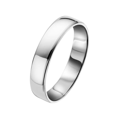 Lucardi Dames Ring glad 4mm - Ring - Cadeau - Echt Zilver - Zilverkleurig