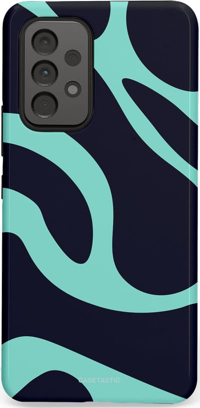 Casetastic Hoesje Geschikt voor Samsung A53 - Stijlvolle Beschermende Duo-layer Case - Golvenritme Aqua-Marine