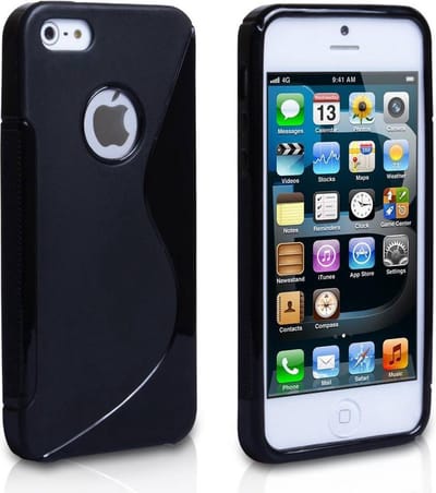 Geschikt voor iPhone 5 / 5S Smartphone Hoesje Tpu Siliconen Case S-Line Zwart
