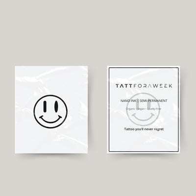 Tijdelijke tattoo smiley | Neptattoo volwassenen | Tijdelijke tattoo voor volwassenen | Temporary tattoo | Plaktattoos voor volwassenen | Neptattoos | Probeer zorgeloos een tattoo | tattforaweek