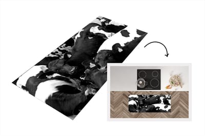 Keukenloper - Loper keuken - Friese koeien dicht op elkaar - zwart wit - 120x50 cm - Keukenloper vinyl