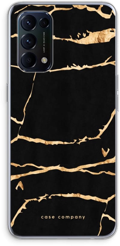 Case Company® - Hoesje geschikt voor Oppo Find X3 Lite hoesje - Gouden marmer - Soft Cover Telefoonhoesje - Bescherming aan alle Kanten en Schermrand