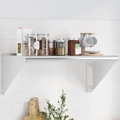 vidaXL - Wandschap - 75x45x31 - cm - roestvrijstaal - zilverkleurig