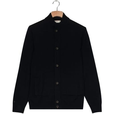 Thomas Maine Vest Cardigan Buttons Single Knit Merino Easy Wash Wool Navy / male