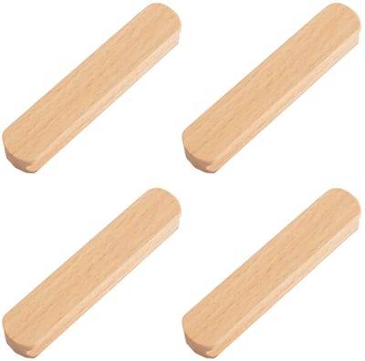 Dailygoods- Meubeltrekken 4 Stuks - Zelfklevende Handgrepen - Houten Knoppen - Effen Houtkleur - 100 x 20 mm - Comfortabel en Onopvallend - Deurknop