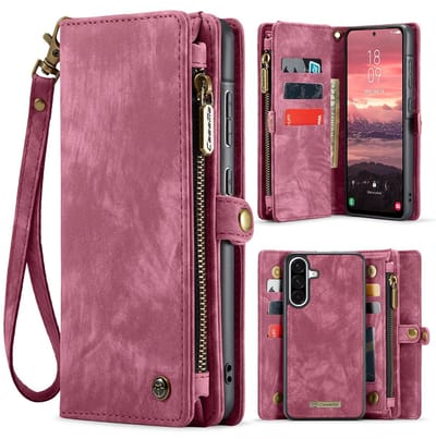 CaseMe Hoesje - Geschikt voor Samsung Galaxy A17 Hoesje - CaseMe 008 2-in-1 Book Case & Back Cover met Portemonnee - Pink